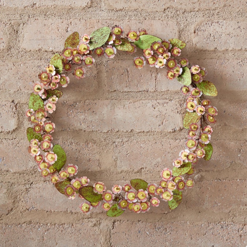 NEW IRON FAIR BLOSSOM WREATH SUNDANCE CATALOG